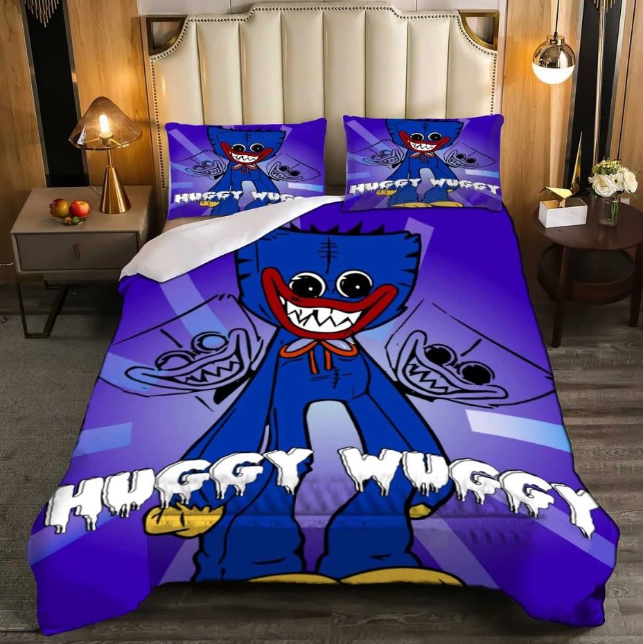 Personalized Huggy Wuggy Duvet Cover Bedding Set Huggy Wuggy Toddler Bed Set Friday Night Funkin Bedding Set Kid Bedroom Decor